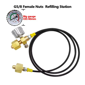Sodastream CO2 Tank Cylinder Refill <b>Station</b> Filling Charging Adapter With 1.5m Steel Braid Hose and 250bar Pressure Gauge - Product Image 3