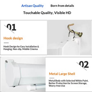 <span class=keywords><strong>Écran</strong></span>s de projection motorisés rétractables Qianchu Matte White Matt White de 135 pouces 16:9 avec commande vocale à distance et design à levage automatique - Product Image 3
