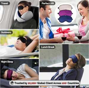 Masque oculaire occultant en soie simulée double face pour la sieste, respirant, avec logo personnalisé, vente en gros - Product Image 4