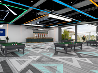 Moquette modulaire en polypropylène PS PA pour bureaux commerciaux, dalles carrées rayées, résistantes aux taches, antimicrobiennes, pour l'industrie