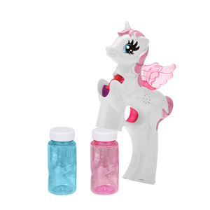 Pistola de Burbujas Unicornio con Luz y Sonido y Botellas de Solución para Burbujas, Juguete Divertido para Niños, Juego al Aire Libre, Regalo de Verano para Niñas y Niños - Product Image 3