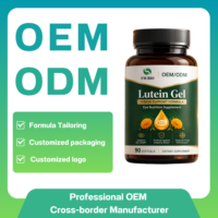 Lutein OEM ODM Private Label Softgel Lutein, Lutein dengan Ekstrak Marigold Anti Cahaya Biru Suplemen Perawatan Penglihatan Kapsul