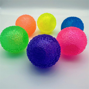 HAPU TPR 6.5cm Transparent Color Grass <b>Ball</b> Uneven Friction <b>Massage</b> Soft Toy Game Flash Outdoor Pet Practice Visual Tracking - Product Image 5