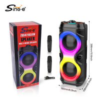 SING-E ZQS42103XW Altavoz Inalámbrico Bluetooth de 4 Pulgadas con Bajos Potentes, Luces Mágicas, Portátil, Compatible con Tarjetas de Memoria para Teléfonos Móviles
