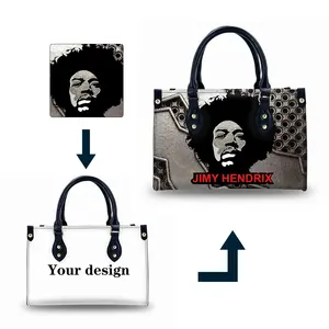 डिजाइनर नवीनतम लक्जरी डिजाइनर हैंडबैग काले ढोना बैग के साथ कस्टम मुद्रित लोगो अनुकूलन हैंडबैग