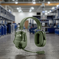 Qualcomm Chipset Écouteur d'interphone d'aviation tactique monté sur la tête 85dB Protection auditive complète pour site minier