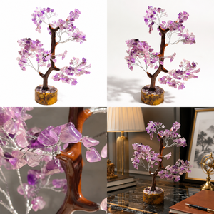 Amethyst <b>Crystal</b> <b>Tree</b> Handmade Gemstone Chip Blossom Decor Feng Shui Desk Ornament Home Gift - Product Image 4