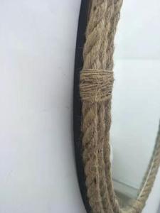 RH12001 82cm <span class=keywords><strong>specchi</strong></span> rustici ovali moderni personalizzati da appendere alla parete canapa black decor art wall hanging rattan wicker mirror camera da letto - Product Image 5