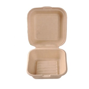 Eco-friendly 450ml Square Hamburger Box Biodegradable Hamburger Box