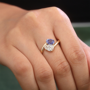 Bijoux Provence, fabricant sur mesure de bagues en saphir de laboratoire et de diamants de laboratoire taille Asscher en or massif 10k, 14k, 18k pour femmes. - Product Image 3