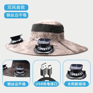2025 Outdoor Wholesale Summer Bonnet Hat Hotsale <b>Solar</b> <b>Fan</b> Bucket Hat Fisherman Bucket Hats With Two Cooler <b>Fan</b> - Product Image 2