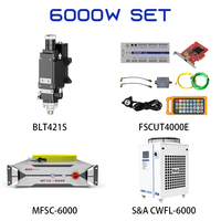 Kit de machines à laser à fibre industrielle 3000W, source laser Raycus MAX, tête de découpe Raytools BOCI, contrôleur laser, ensemble de refroidisseur d'eau