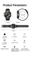 Jam Tangan Pintar Olahraga Luar Ruangan GPS Layar TFT OEM, Jam Tangan Pintar Kebugaran, Jam Tangan Pintar Kesehatan dengan Fitur Panggilan untuk Pria