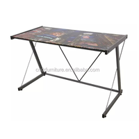 Vente en gros Guangdong PC Desk Convertible et fabriqué en acier et en verre Table de jeu au design simple pour l'école
