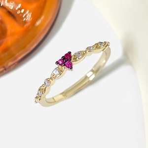 พร้อมส่ง แหวนรูปหัวใจปรับขนาดได้ ชุบทอง 18K กันน้ำ ประดับเพชรคิวบิกเซอร์โคเนีย สำหรับผู้หญิง - Product Image 3