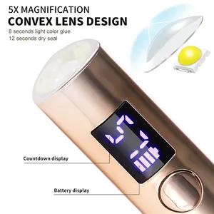 Mini lampe UV LED portable pour ongles, sèche-ongles rechargeable pour le durcissement du vernis gel avec écran, machine de manucure - Product Image 5