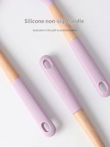 10-Piece Non-toxic <b>Silicone</b> Kitchen Utensils Set Nonstick Cooking <b>Silicone</b> Utensils Set with Wooden Handle - Product Image 4