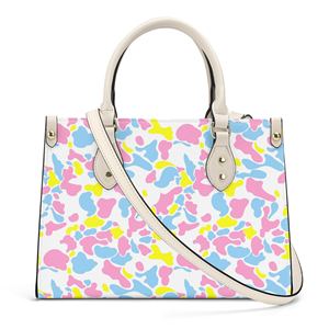 New Women <strong>pink</strong> Camo Print Custom PU Leather Handbag <strong>Purse</strong> Tote Bag Cloud Camo Zipper Crossbody Bag Large Size Shoulder Bag - Product Image 2