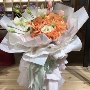 Papier d'emballage de luxe 58*58cm, style Point de départ de l'amour, imperméable, en plastique, pour bouquets de fleurs, pour fleuristes - Product Image 4