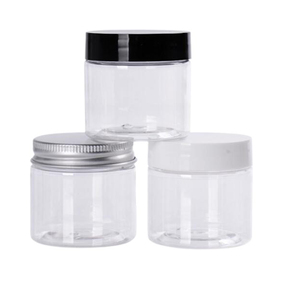 wholesale food grade 2oz 3oz 4oz 6oz 8oz amber clear PET cosmetic cream plastic jar with aluminum plastic lid