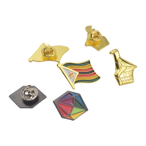 เข็มกลัดเข็มกลัดโลหะเคลือบสีดำแบบกำห<span class=keywords><strong>น</strong></span>ดเอง zimbabwe ZIDA ทรงหกเหลี่ยม - Product Image 4