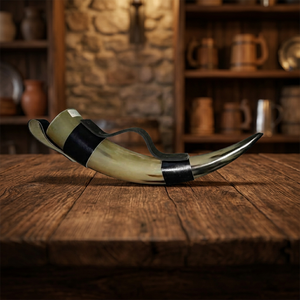 B.S. INTERNATIONAL HGD5640 Certified Natural Ox Horn Viking Beer Mug-American Style Camping Use Eco-Friendly Lightweight - Product Image 1