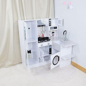 Gran Cocina de Juguete de Madera Blanca para Niños con Refrigerador Inteligente, Horno, Microondas, Estufa, Fregadero y Lavadora, Set de Juego de Imitación - Product Image 3