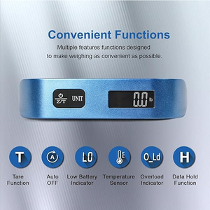 Màu Xanh 52Kg 110lb Xách Tay Hành Lý Quy Mô Thông Minh Công Nghiệp Cân Trọng Lượng Biểu Tượng Tùy Chỉnh Kỹ Thuật Số Sức Khỏe Pin Hoạt Động Du Lịch 2024 - Product Image 2