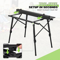 Table élévatrice d'extérieur pliante portable en aluminium pour la plage, le camping, le pique-nique, réglable en hauteur et amovible