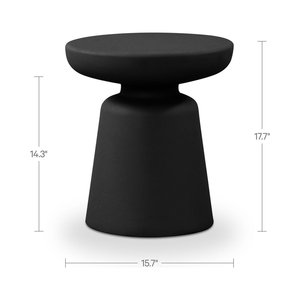 Modern <b>Round</b> Outdoor Side <b>Table</b> with Pedestal Base | Weather-Resistant Patio Accent <b>Table</b> | <b>Garden</b> & Balcony End <b>Table</b> - Product Image 3