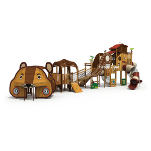 Structure <span class=keywords><strong>de</strong></span> jeu <span class=keywords><strong>en</strong></span> <span class=keywords><strong>bois</strong></span> commerciale avec mur d'escalade, toboggan et bac à sable pour les crèches et les écoles maternelles, utilisation <span class=keywords><strong>en</strong></span> extérieur, 3-12 ans, 20 enfants - Product Image 1