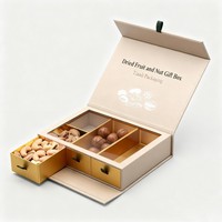 Boîte en papier recyclable avec logo exquis de luxe estampage à chaud fermeture magnétique boîte d'emballage de chocolat écrou snack avec doublure coulissante