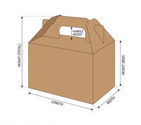 Caja de Papel Kraft para Llevar Comida Caliente, con Asa y Cierre Seguro, para Almuerzo, Pollo Frito, Envase Ecológico Desechable, Tamaño Personalizado