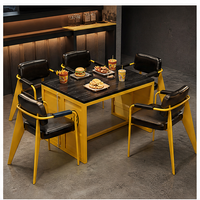 Ensemble table et chaises de bistrot moderne et créatif en fer forgé, style industriel, pour salon, bar, café, restaurant, ou restaurant de barbecue