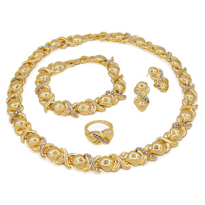 Yulaili-Conjunto de joyería de aleación de Zinc chapada en oro para mujer, joyería de boda, collar, Hug and Kiss Xoxo, conjuntos de joyería - Product Image 5