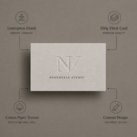 Cartes de visite personnalisées en papier Euler 550 g/m², impression typographique, cartes épaisses de luxe avec logo en relief