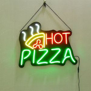 Enseigne néon LED Pizza motif tranches de pizza, décoration publicitaire lumineuse pour vitrine de restaurant, pizzeria, café, ou d'établissement commercial - Product Image 2