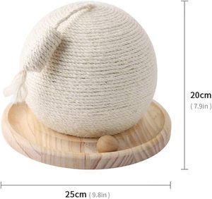 Juguete Interactivo para Mascotas, Pelota Rascadora de Sisal Tejido Resistente al Desgaste - Product Image 3