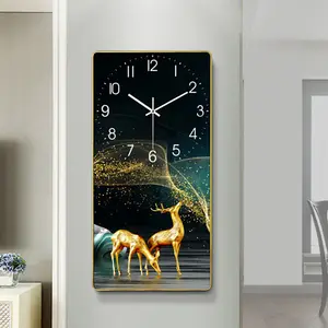 ساعة ديكور Zootopia المشارك ، الصور إطارات الفن غرفة المعيشة قماش تزيين 3d جدار زجاج معلق اللوحة/