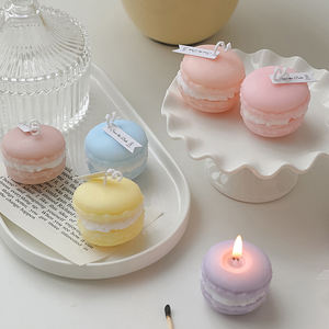 Commande en gros de mariage maison, décoration esthétique bougie en forme de macaron faite à la main bougies parfumées de marque privée <span class=keywords><strong>avec</strong></span> boîte cadeau/ - Product Image 4