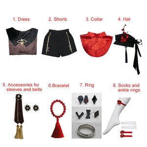 Conjunto de disfraz de Genshin Impact Hutao, uniforme de <span class=keywords><strong>Cosplay</strong></span>, pantalones cortos, sombrero, calcetín, anillo, pulsera, pendiente, juego de Anime, <span class=keywords><strong>Hu</strong></span> <span class=keywords><strong>Tao</strong></span>, disfraces de Halloween - Product Image 5