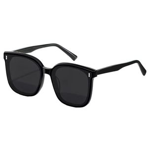 Retro Classic Square Big <b>Frame</b> <b>Black</b> & White PC Sunglasses for Unisex with UV400 Protection - Product Image 1