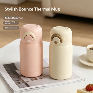 Gourde isotherme portable pour étudiant en acier inoxydable 304 avec couvercle à ressort – Simple et pratique - Product Image 2