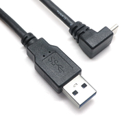 Câble de transfert de données haute vitesse USB Type A mâle droit vers Type C femelle à 90 degrés