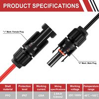Connecteur Photovoltaïque 1000V Tension Nominale ABS IP68 Étanche DC1500V 32A Prise Mâle-Femelle pour Onduleur Solaire