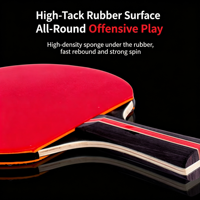 Raquette de tennis de table professionnelle portable, 7 couches de bois et carbone, picots longs inversés, éponge collante de 1,8 mm, poignée anatomique équilibrée