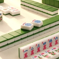 Juego de Mahjong de Melamina de Lujo Estilo Americano de 166 Piezas, Color Verde Wowu, en Caja Personalizada para Regalo y Juego de Mesa