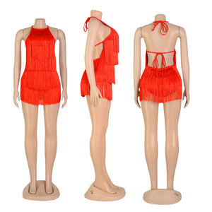 بدلة نسائية قصيرة, بدلة نسائية صيفية قصيرة بحمالة كتف موديل 2022 - Product Image 4