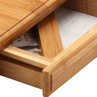 Bureau d'ordinateur en bambou/ Table portable pliable pour ordinateur portable avec porte-gobelet, ventilateur et tiroir