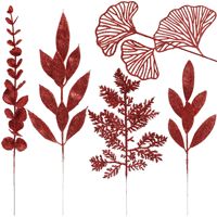 Fleurs artificielles, feuilles dorées en poudre, décorations de couronne de Noël, accessoires pour arrangements floraux DIY